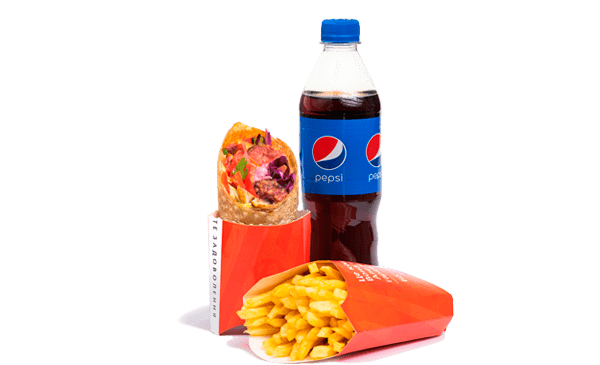 Шаурма меню з яловичиною та печеними овочами